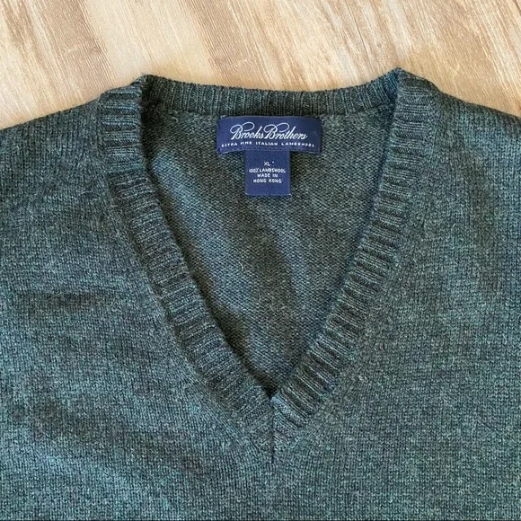 Men's Sweater Vest Brooks Brothers Sweater Vest Lambswool XL - Picture 4 of 9